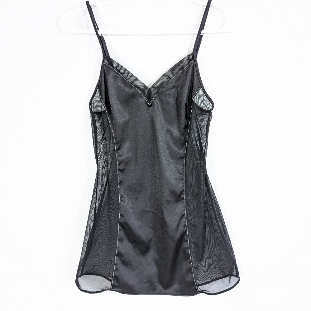 La Perla Studio Satin Slip Dress Small Women Nightie Sheer Black luxury Chemise